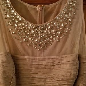 ELIZA J DUSTY ROSE BEADED COCKTAIL DRESS